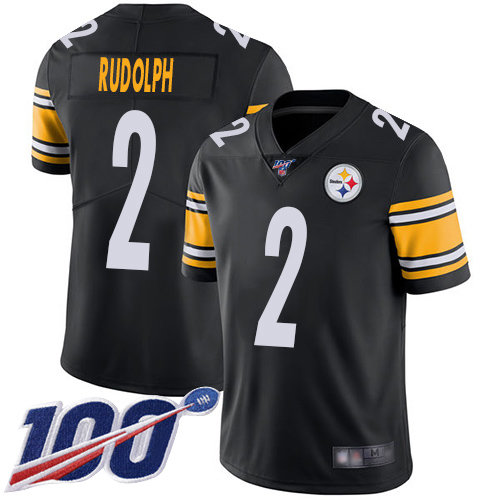 Steelers #2 Mason Rudolph Black Team Color Men’s Stitched Football 100th Season Vapor Limited Jersey