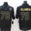Men’s Pittsburgh Steelers #78 Alejandro Villanueva Black 100th Season Golden Edition Jersey