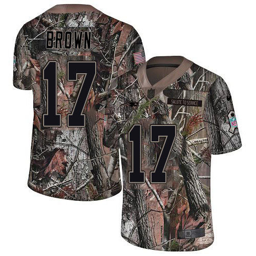 Nike Patriots #17 Antonio Brown Camo Men’s Stitched NFL Limited Rush Realtree Jersey