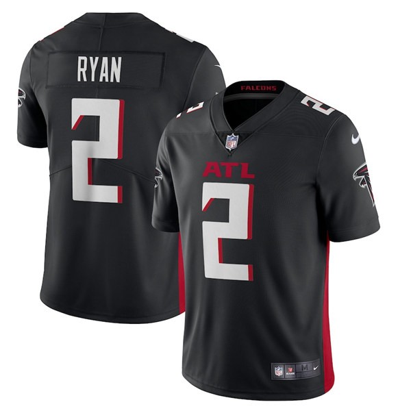 Men’s Atlanta Falcons #2 Matt Ryan Black New Vapor Untouchable Limited Nike Jersey