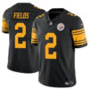 Men’s Pittsburgh Steelers #2 Justin Fields Black Color Rush Vapor Limited Football Stitched Jersey