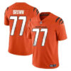 Men’s Cincinnati Bengals #77 Trent Brown Orange Vapor Untouchable Limited Stitched Jersey