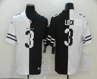 Men’s Denver Broncos #3 Drew Lock White Black Peaceful Coexisting 2020 Vapor Untouchable Stitched NFL Nike Limited Jersey