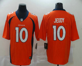 Men’s Denver Broncos #10 Jerry Jeudy Orange 2020 Vapor Untouchable Stitched NFL Nike Limited Jersey