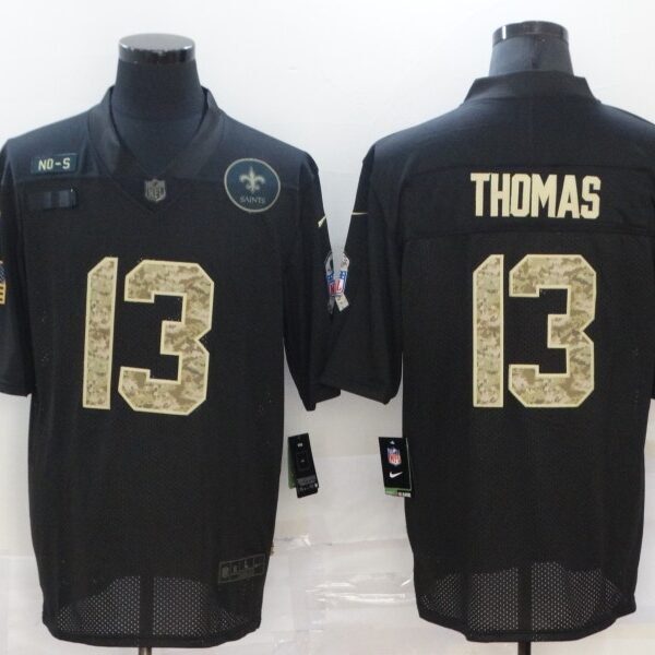 Men’s New Orleans Saints #13 Michael Thomas Black Camo 2020 Salute To Service Stitched NFL Nike Limited Jersey