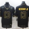 Men’s Cleveland Browns #13 Odell Beckham Jr Black Gold 2020 Salute To Service Stitched NFL Nike Limited Jersey