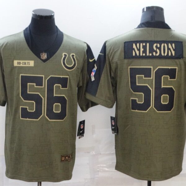 Men’s Indianapolis Colts #56 Quenton Nelson Nike Olive 2021 Salute To Service Limited Player Jersey