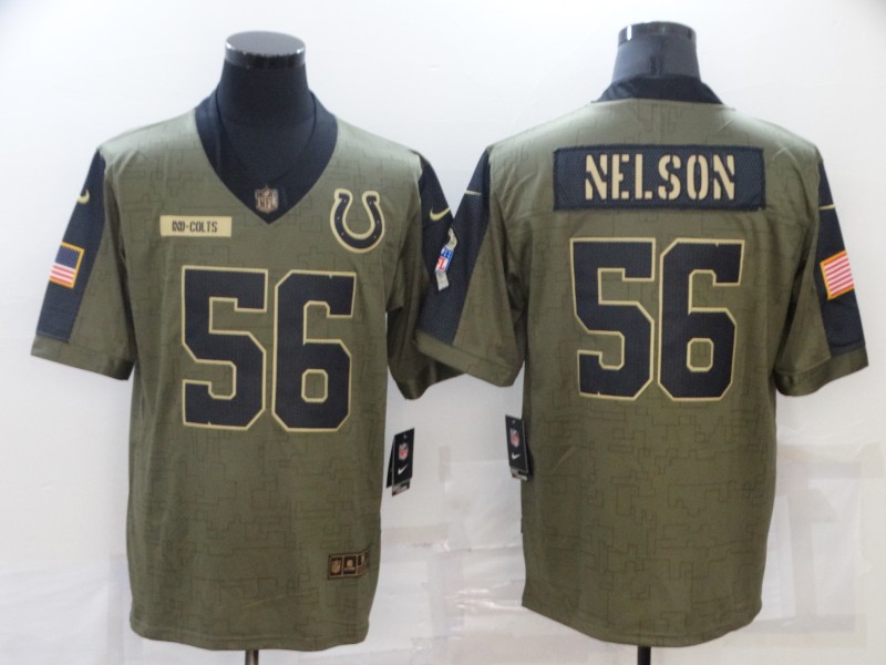 Men’s Indianapolis Colts #56 Quenton Nelson Nike Olive 2021 Salute To Service Limited Player Jersey