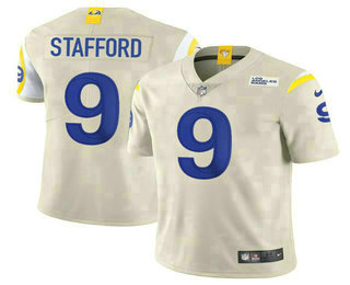 Men’s Los Angeles Rams #9 Matthew Stafford Cream 2021 NEW Vapor Untouchable Stitched NFL Nike Limited Jersey