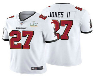 Men’s Tampa Bay Buccaneers #27 Ronald Jones II White 2021 Super Bowl LV Limited Stitched NFL Jersey