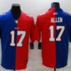 Men’s Buffalo Bills #17 Josh Allen Blue Red Two Tone 2021 Vapor Untouchable Stitched NFL Nike Limited Jersey