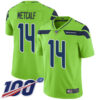 Nike Seahawks #14 D.K. Metcalf Green Men’s Stitched NFL Limited Rush 100th Season Jersey