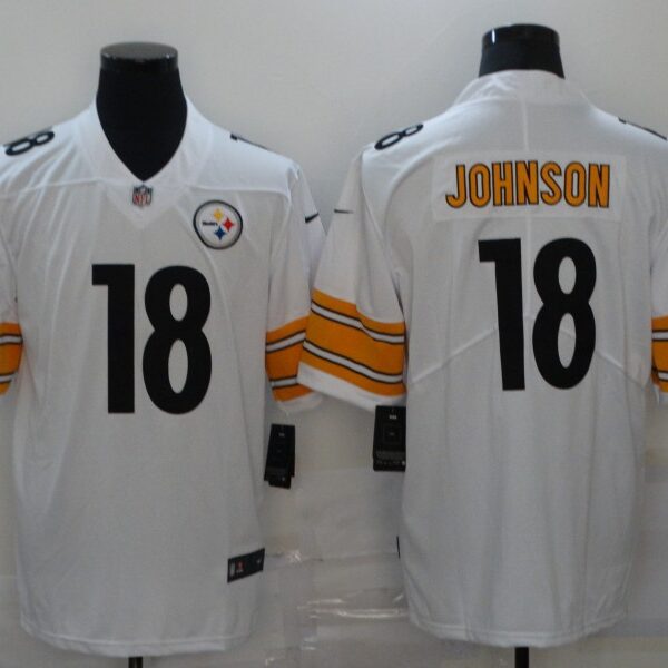 Men’s Pittsburgh Steelers #18 Diontae Johnson White 2020 Vapor Untouchable Stitched NFL Nike Limited Jersey