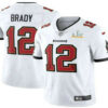 Men’s Tampa Bay Buccaneers #12 Tom Brady White 2021 Super Bowl LV Vapor Untouchable Stitched Nike Limited NFL Jersey