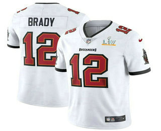 Men’s Tampa Bay Buccaneers #12 Tom Brady White 2021 Super Bowl LV Vapor Untouchable Stitched Nike Limited NFL Jersey