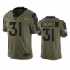 Men’s Denver Broncos #31 Justin Simmons Olive 2021 Salute To Service Limited Stitched Jersey