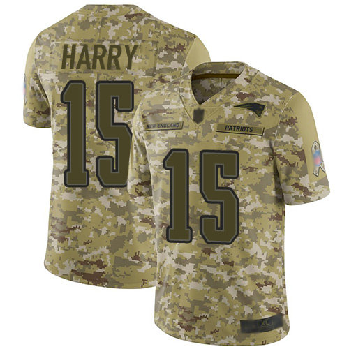 Nike Patriots #15 N’Keal Harry Camo Men’s Stitched NFL Limited 2018 Salute To Service Jersey