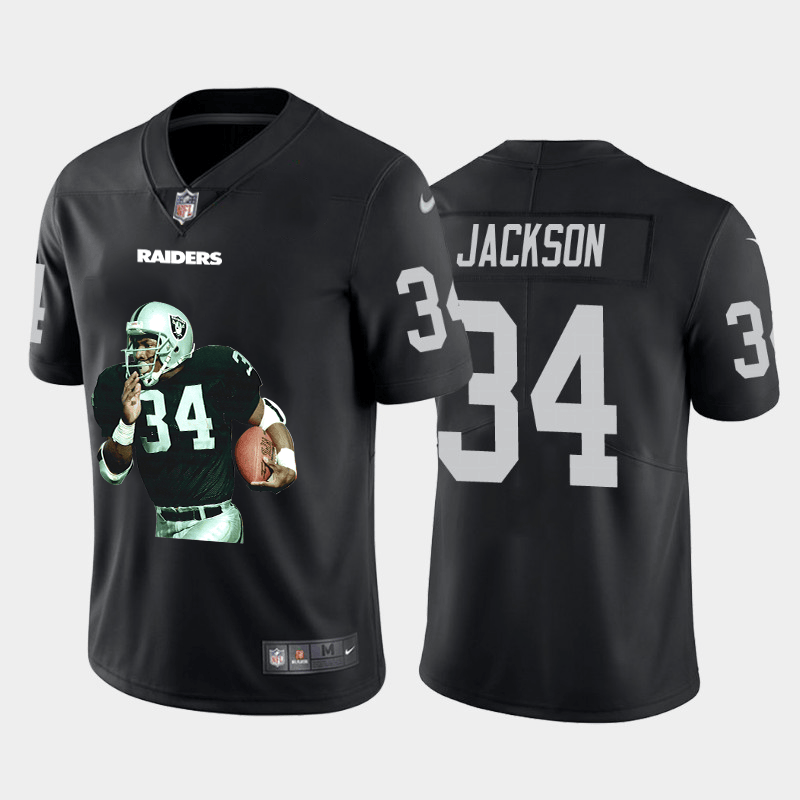 Men’s Las Vegas Raiders #34 Bo Jackson Black Player Portrait Edition 2020 Vapor Untouchable Stitched NFL Nike Limited Jersey
