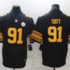 Men’s Pittsburgh Steelers #91 Stephon Tuitt Black 2016 Color Rush Stitched NFL Nike Limited Jersey