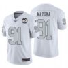 Nike Raiders #91 Benson Mayowa White 60th Anniversary Patch Men’s Stitched NFL 100 Limited Color Rush Jersey