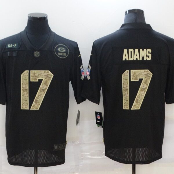 Men’s Green Bay Packers #17 Davante Adams Black Camo 2020 Salute To Service Stitched NFL Nike Limited Jersey