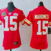 Women’s Kansas City Chiefs #15 Patrick Mahomes Red 2021 Super Bowl LV Vapor Untouchable Stitched Nike Limited NFL Jersey