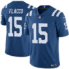 Men’s Indianapolis Colts #15 Joe Flacco Blue Vapor Limited Football Stitched Jersey