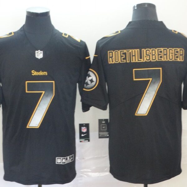 Nike Steelers 7 Ben Roethlisberger Black Arch Smoke Vapor Untouchable Limited Jersey