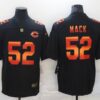Men’s Chicago Bears #52 Khalil Mack Black Red Orange Stripe Vapor Limited Nike NFL Jersey