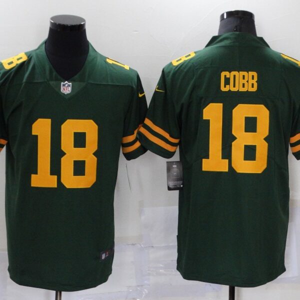 Men’s Green Bay Packers #18 Randall Cobb Green Yellow 2021 Vapor Untouchable Stitched NFL Nike Limited Jersey
