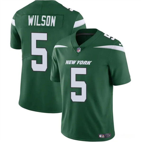 Men’s New York Jets #5 Garrett Wilson Green Vapor Untouchable Limited Football Stitched Jersey