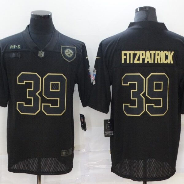 Men’s Pittsburgh Steelers #39 Minkah Fitzpatrick Black 2020 Salute To Service Stitched NFL Nike Limited Jersey