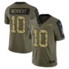 Men’s Olive Los Angeles Chargers #10 Justin Herbert 2021 Camo Salute To Service Limited Stitched Jersey