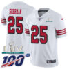 Nike 49ers #25 Richard Sherman White Super Bowl LIV 2020 Rush Men’s Stitched NFL Limited 100th Season Jersey