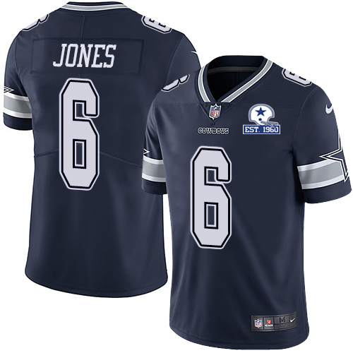 Nike Cowboys #6 Chris Jones Navy Blue Team Color Men’s Stitched With Established In 1960 Patch NFL Vapor Untouchable Limited Jersey
