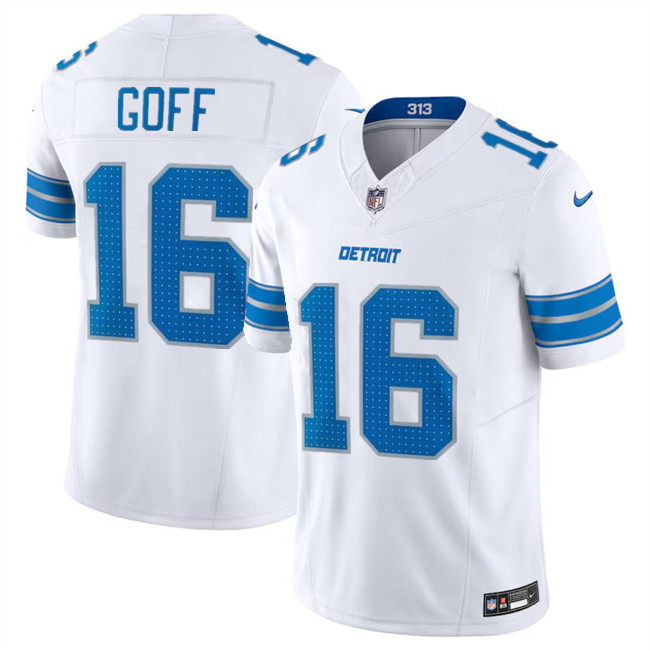 Men’s Detroit Lions #16 Jared Goff White 2024 F.U.S.E. Vapor Limited Football Stitched Jersey