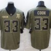 Men’s Minnesota Vikings #33 Dalvin Cook Nike Olive 2021 Salute To Service Limited Player Jersey