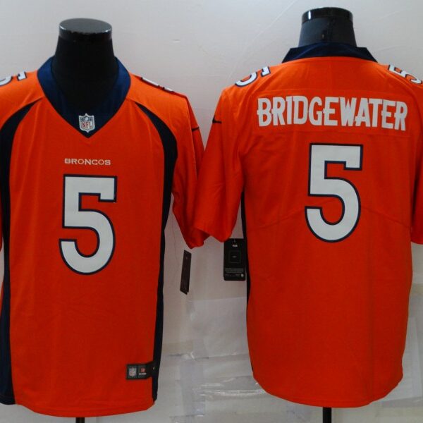 Men’s Denver Broncos #5 Teddy Bridgewater Orange 2021 Vapor Untouchable Stitched NFL Nike Limited Jersey