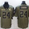 Men’s Cleveland Browns #24 Nick Chubb Nike Olive 2021 Salute To Service Limited Player Jersey