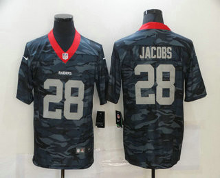 Men’s Las Vegas Raiders #28 Josh Jacobs 2020 Camo Limited Stitched Nike NFL Jersey