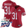 Nike 49ers #31 Raheem Mostert Red Super Bowl LIV 2020 Team Color Women’s Stitched NFL 100th Season Vapor Untouchable Limited Jersey