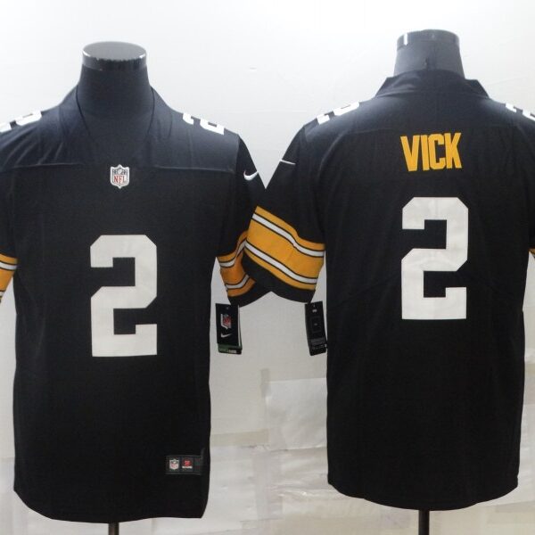 Men’s Pittsburgh Steelers #2 Mike Vick Black Vapor Untouchable Stitched NFL Nike Throwback Limited Jersey