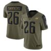 Men’s Philadelphia Eagles #26 Miles Sanders Nike Olive 2021 Salute To Service Limited Player Jersey