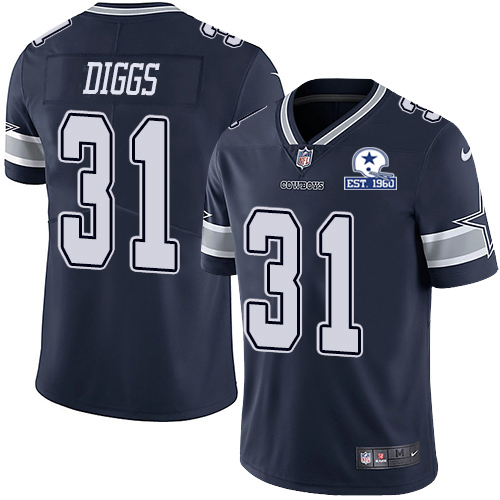 Nike Cowboys #31 Trevon Diggs Navy Blue Team Color Men’s Stitched With Established In 1960 Patch NFL Vapor Untouchable Limited Jersey