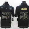 Men’s Las Vegas Raiders #28 Josh Jacobs Black 2020 Salute To Service Stitched NFL Nike Limited Jersey