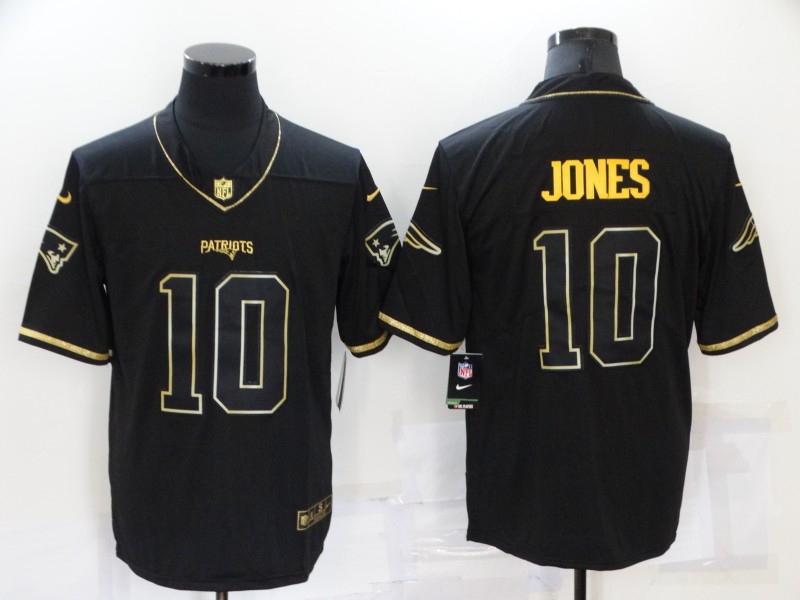 Men’s New England Patriots #10 Mac Jones Black Gold 2020 Salute To Service Stitched NFL Nike Limited Jersey
