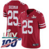 Nike 49ers #25 Richard Sherman Red Super Bowl LIV 2020 Team Color Men’s Stitched NFL 100th Season Vapor Limited Jersey