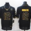 Men’s Green Bay Packers #12 Aaron Rodgers Black Gold 2020 Salute To Service Stitched NFL Nike Limited Jersey