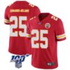 Men’s Nike Kansas City Chiefs #25 Clyde Edwards-Helaire Limited Red 100th Vapor Jersey