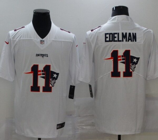 Men’s New England Patriots #11 Julian Edelman White 2020 Shadow Logo Vapor Untouchable Stitched NFL Nike Limited Jersey